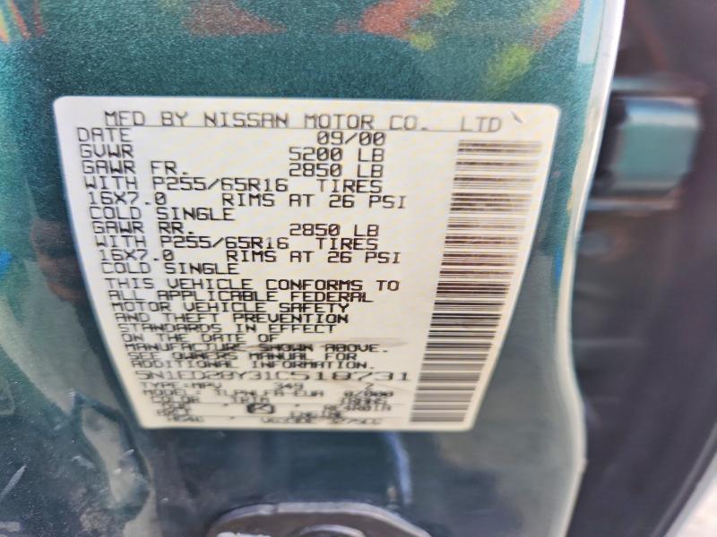 69695766 :رقم المزاد ، 5N1ED28Y31C518731 vin ، 2001 Nissan Xterra مزاد بيع