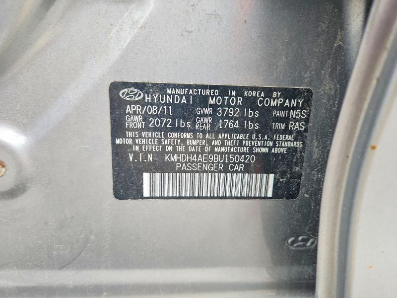 Продаж на аукціоні авто 2011 Hyundai Elantra, vin: KMHDH4AE9BU150420, номер лоту: 70811566