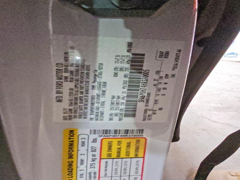 Aukcja sprzedaży 2017 Ford Fusion, vin: 3FA6P0H74HR370005, numer aukcji: 69707076