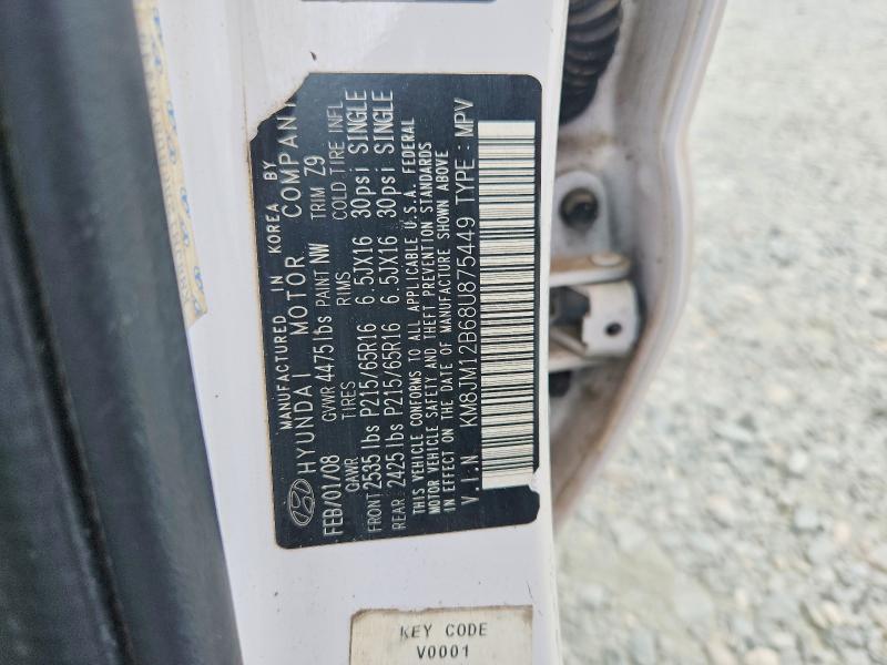 70503616 :رقم المزاد ، KM8JM12B68U875449 vin ، 2008 Hyundai Tucson مزاد بيع