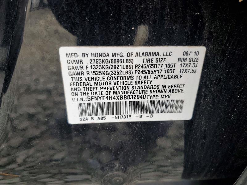 Aukcja sprzedaży 2011 Honda Pilot, vin: 5FNYF4H4XBB032040, numer aukcji: 70063286