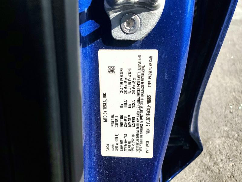 Продажа на аукционе авто 2020 Tesla Model 3, vin: 5YJ3E1EAXLF708851, номер лота: 67650826