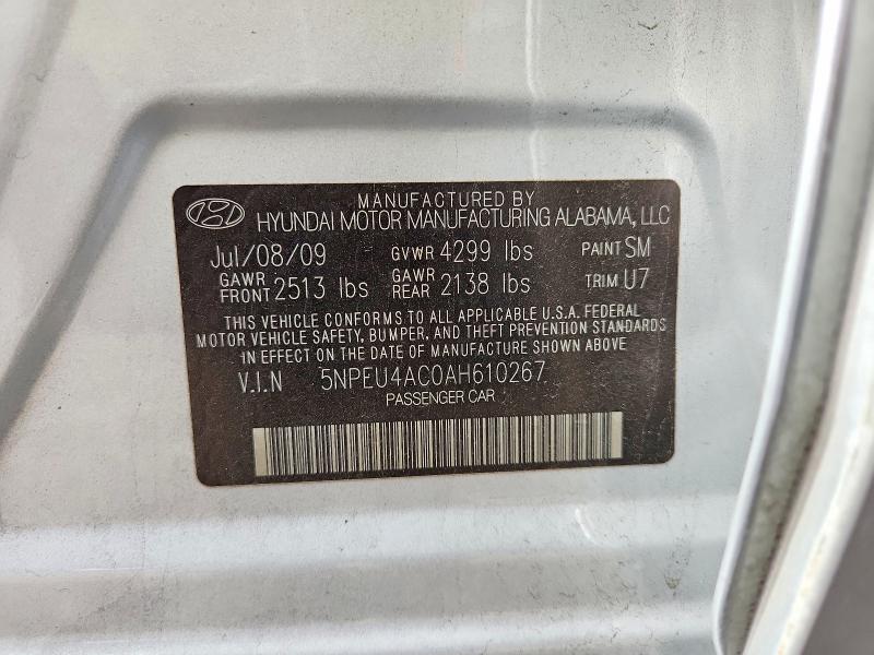 Продажа на аукционе авто 2010 Hyundai Sonata, vin: 5NPEU4AC0AH610267, номер лота: 69869766