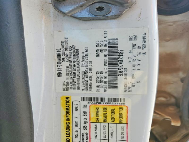 Продажа на аукционе авто 2016 Ford Fusion, vin: 3FA6P0H7XGR221886, номер лота: 70190236