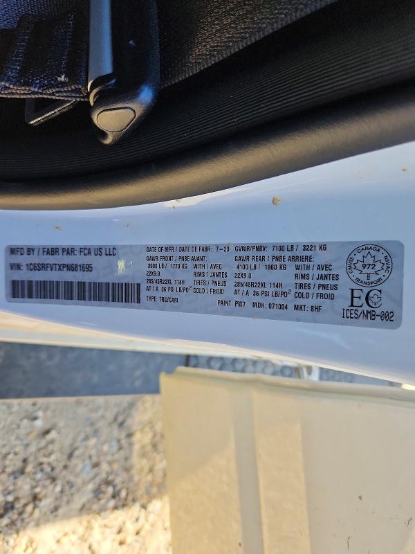 Продажа на аукционе авто 2023 Ram 1500, vin: 1C6SRFVTXPN681695, номер лота: 66423696