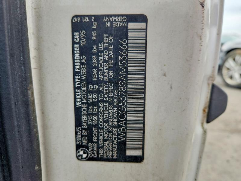 66122376 :رقم المزاد ، WBACG5328SAM53666 vin ، 1995 Bmw 318 مزاد بيع