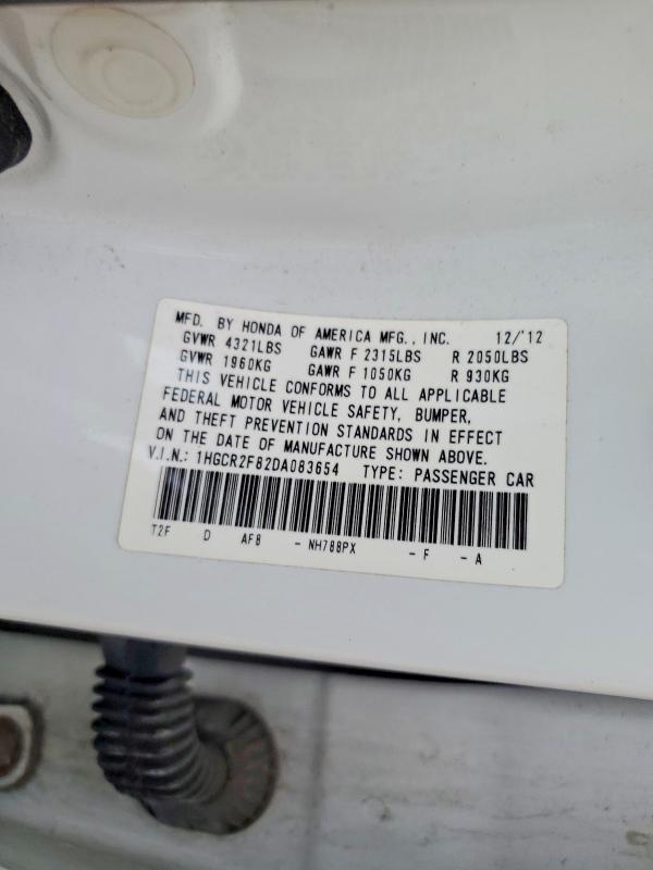 70883746 :رقم المزاد ، 1HGCR2F82DA083654 vin ، 2013 Honda Accord مزاد بيع