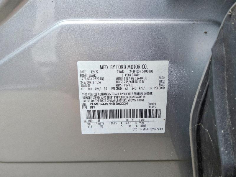 2022 Ford Edge მანქანა იყიდება აუქციონზე, vin: 2FMPK4J97NBB03334, აუქციონის ნომერი: 68070266