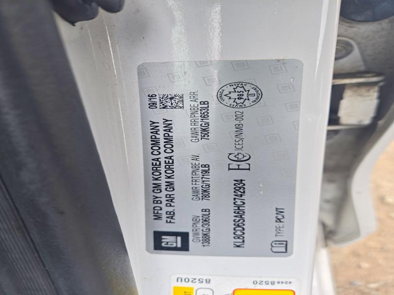 69427036 :رقم المزاد ، KL8CD6SA6HC742934 vin ، 2017 Chevrolet Spark مزاد بيع