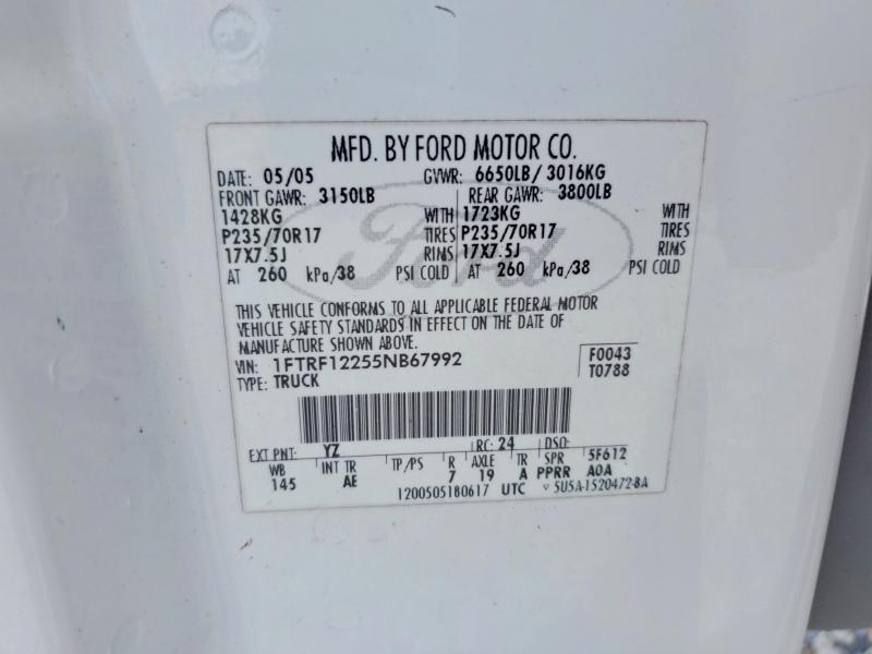 69407446 :رقم المزاد ، 1FTRF12255NB67992 vin ، 2005 Ford F150 مزاد بيع