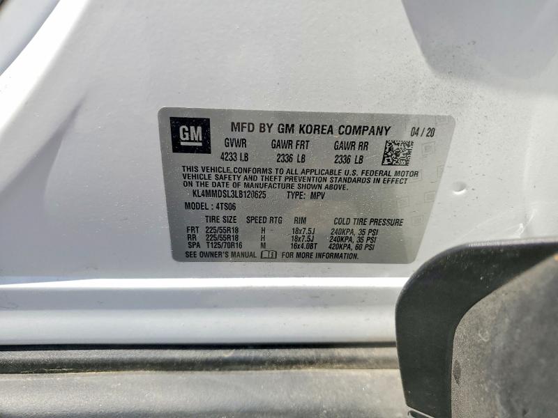 2020 Buick Encore Gx მანქანა იყიდება აუქციონზე, vin: KL4MMDSL3LB120625, აუქციონის ნომერი: 67440926