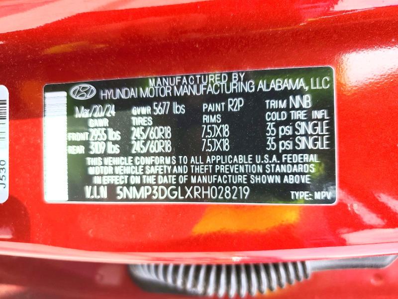 Продаж на аукціоні авто 2024 Hyundai Santa Fe, vin: 5NMP3DGLXRH028219, номер лоту: 68584286