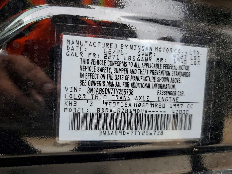 68553596 :رقم المزاد ، 3N1AB9DV7TY256738 vin ، 2026 Nissan Sentra مزاد بيع