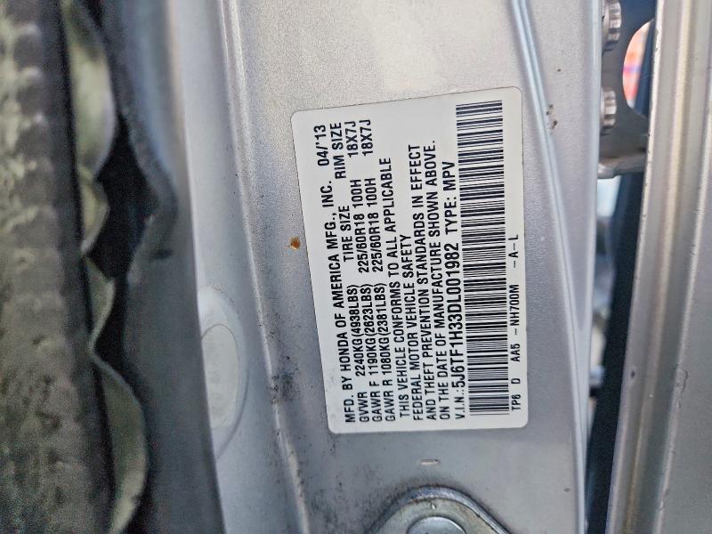 Продаж на аукціоні авто 2013 Honda Crosstour, vin: 5J6TF1H33DL001982, номер лоту: 67486786