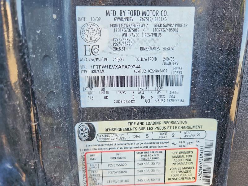 Продажа на аукционе авто 2010 Ford F150, vin: 1FTFW1EVXAFA79744, номер лота: 68992196