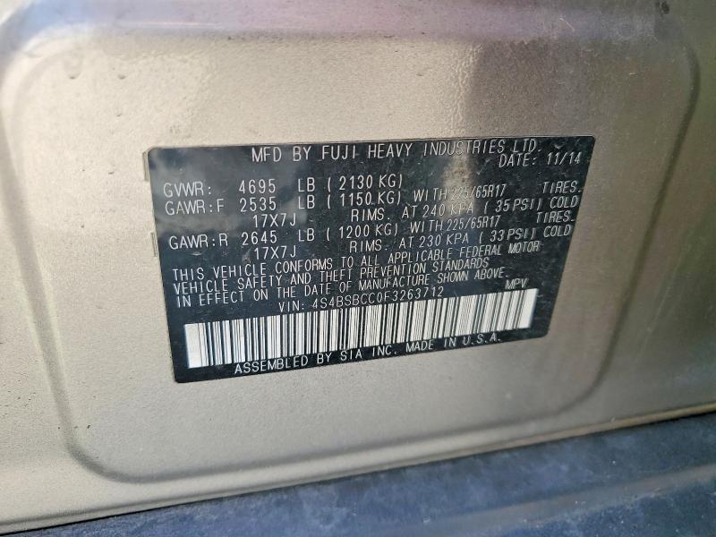 67211716 :رقم المزاد ، 4S4BSBCC0F3263712 vin ، 2015 Subaru Outback مزاد بيع