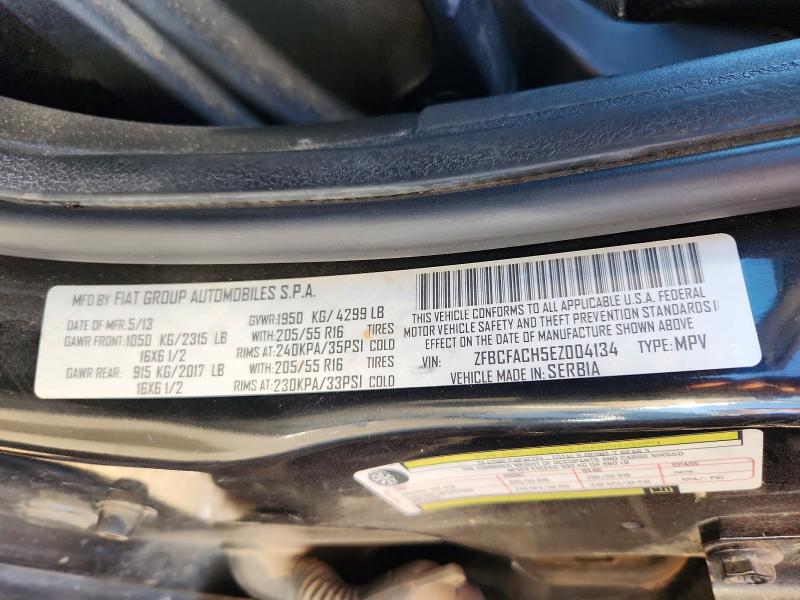 2014 Fiat 500l მანქანა იყიდება აუქციონზე, vin: ZFBCFACH5EZ004134, აუქციონის ნომერი: 69356126