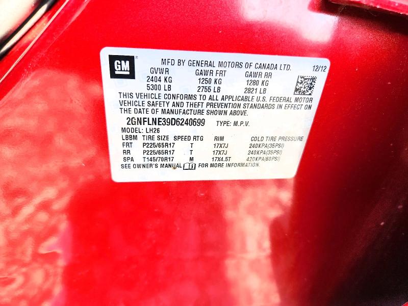 2013 Chevrolet Equinox მანქანა იყიდება აუქციონზე, vin: 2GNFLNE39D6240699, აუქციონის ნომერი: 69082626