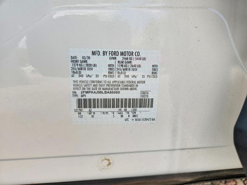 Продаж на аукціоні авто 2020 Ford Edge, vin: 2FMPK4J98LBA86069, номер лоту: 68053016