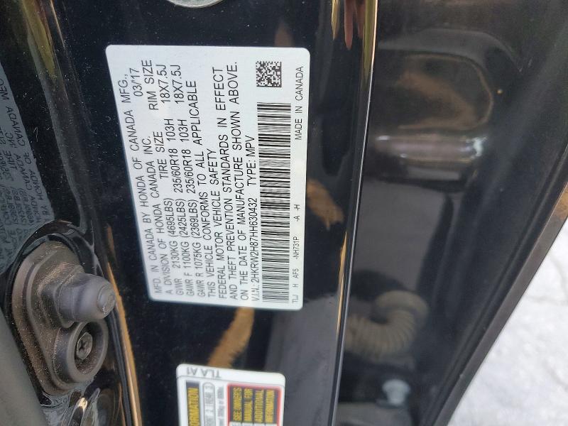 2017 Honda Cr-v მანქანა იყიდება აუქციონზე, vin: 2HKRW2H87HH630432, აუქციონის ნომერი: 68801026