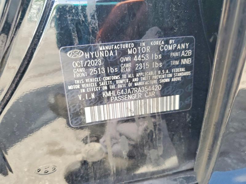 68048886 :رقم المزاد ، KMHL64JA7RA354420 vin ، 2024 Hyundai Sonata مزاد بيع