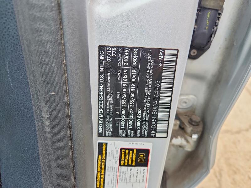 2013 Mercedes-benz Ml მანქანა იყიდება აუქციონზე, vin: 4JGDA5HB0DA264963, აუქციონის ნომერი: 69795996