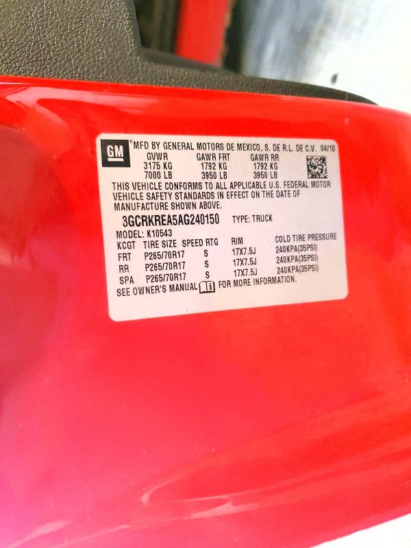 2010 Chevrolet Silverado მანქანა იყიდება აუქციონზე, vin: 3GCRKREA5AG240150, აუქციონის ნომერი: 68976636