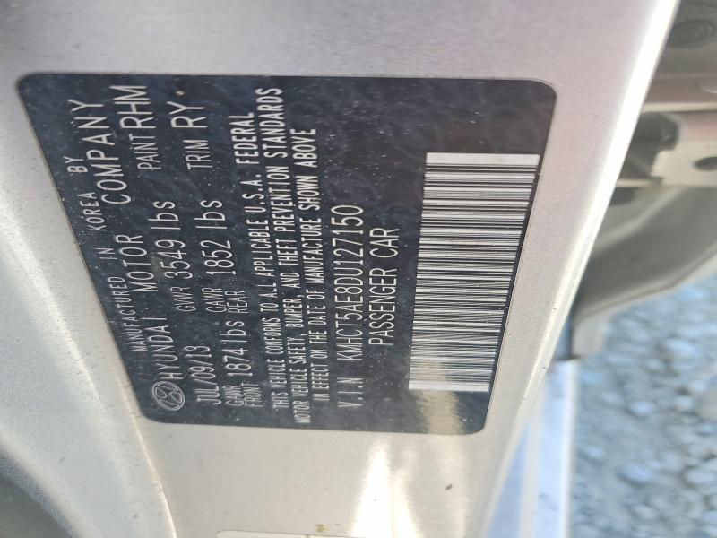 2013 Hyundai Accent მანქანა იყიდება აუქციონზე, vin: KMHCT5AE8DU127150, აუქციონის ნომერი: 69364656