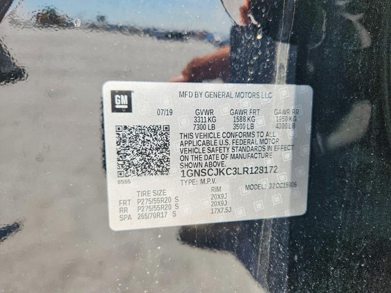 Продаж на аукціоні авто 2020 Chevrolet Suburban, vin: 1GNSCJKC3LR128172, номер лоту: 69107886