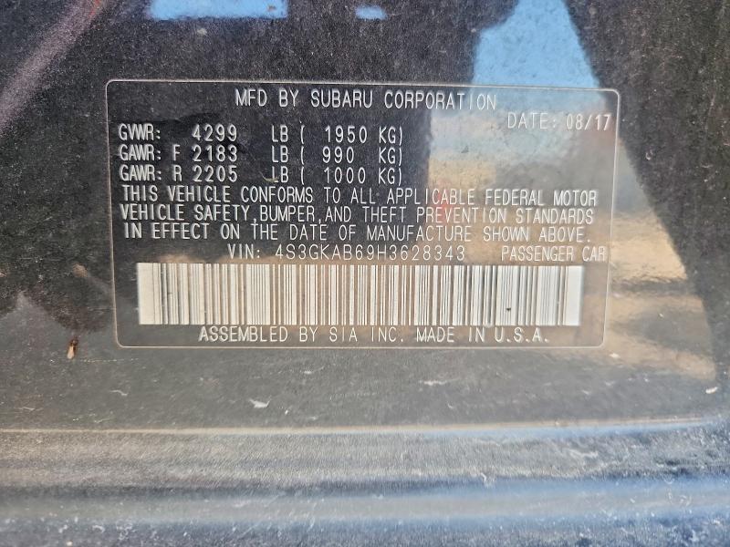 Aukcja sprzedaży 2017 Subaru Impreza, vin: 4S3GKAB69H3628343, numer aukcji: 69103546