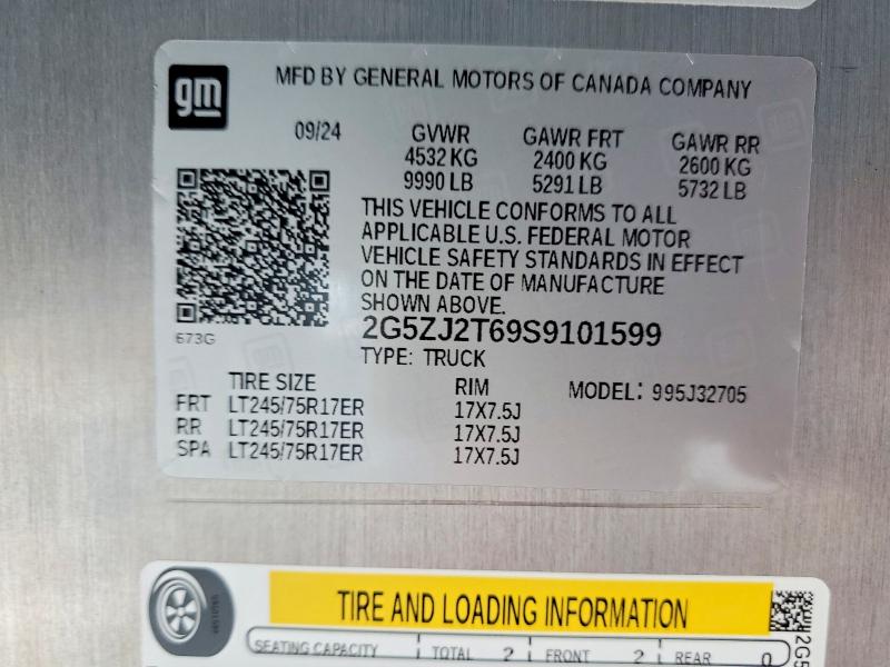 68799346 :رقم المزاد ، 2G5ZJ2T69S9101599 vin ، 2025 Chevrolet Brightdrop 400 مزاد بيع