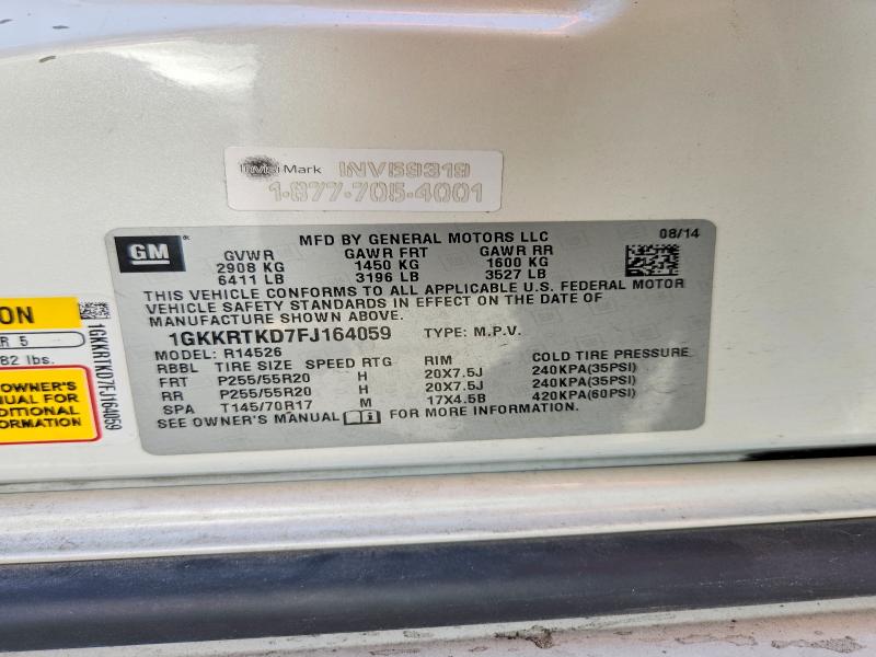 Продаж на аукціоні авто 2015 Gmc Acadia, vin: 1GKKRTKD7FJ164059, номер лоту: 69552806
