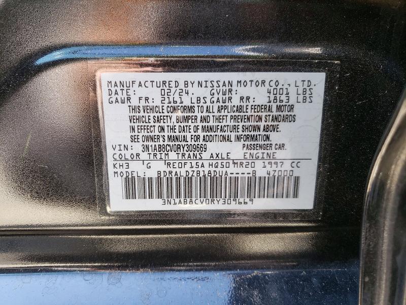 Aukcja sprzedaży 2024 Nissan Sentra, vin: 3N1AB8CV0RY309669, numer aukcji: 67704106