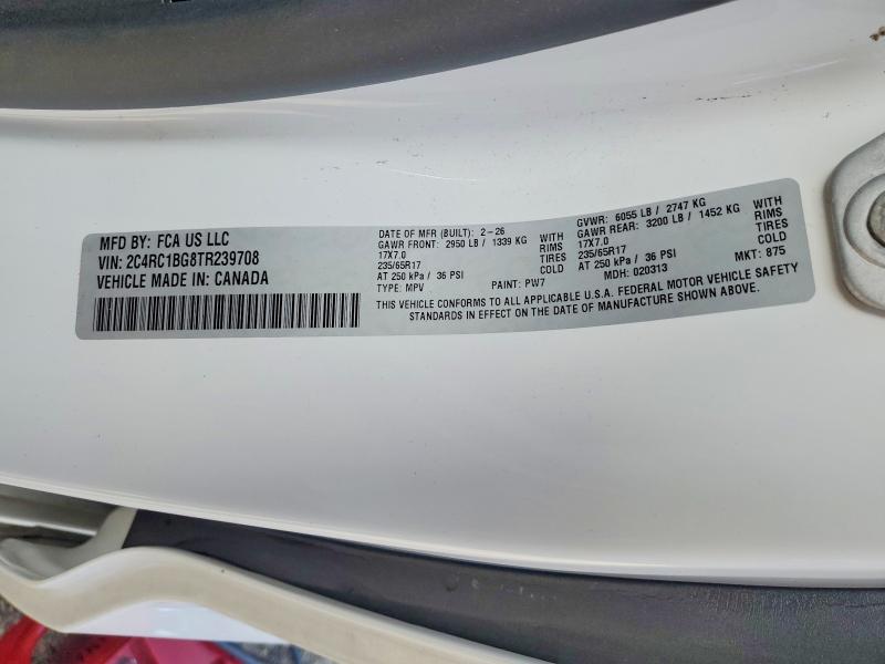 Auction sale of the 2026 Chrysler Pacifica, vin: 2C4RC1BG8TR239708, lot number: 69313406