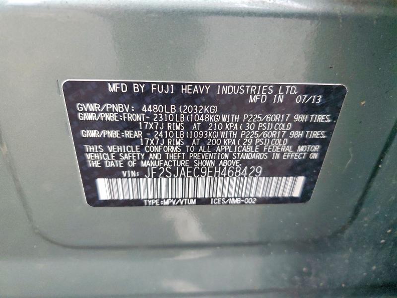 67399436 :رقم المزاد ، JF2SJAEC9EH468429 vin ، 2014 Subaru Forester مزاد بيع