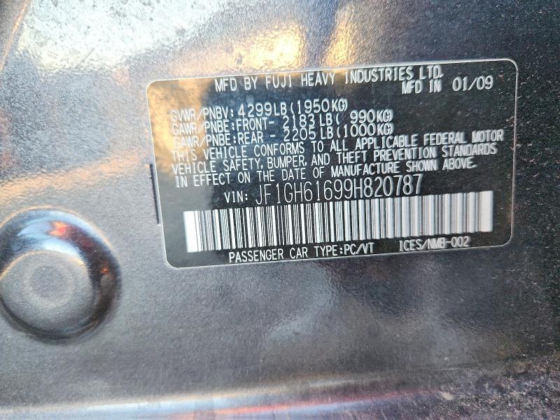 Aukcja sprzedaży 2009 Subaru Impreza, vin: JF1GH61699H820787, numer aukcji: 70002106