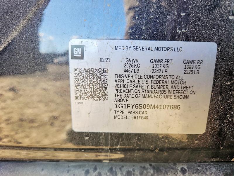 Aukcja sprzedaży 2021 Chevrolet Bolt Ev, vin: 1G1FY6S09M4107686, numer aukcji: 68077466