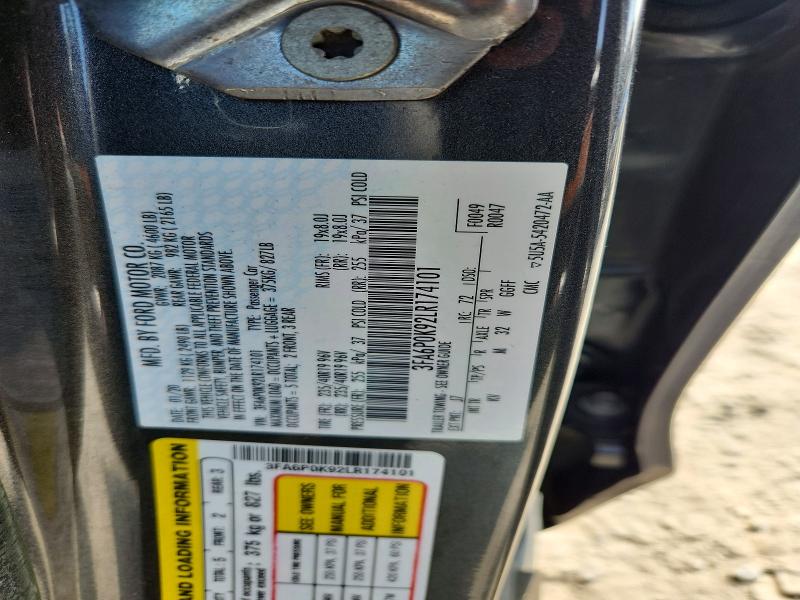 Продаж на аукціоні авто 2020 Ford Fusion, vin: 3FA6P0K92LR174101, номер лоту: 68801796