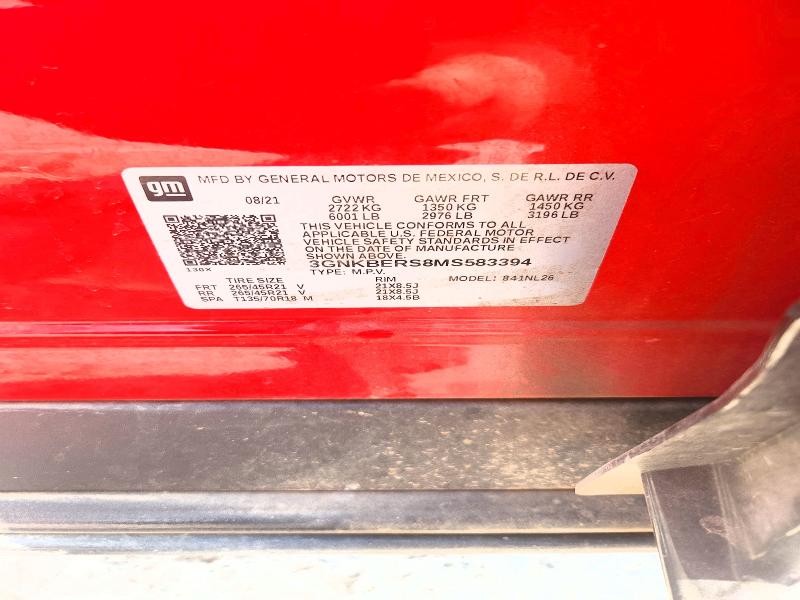 70261406 :رقم المزاد ، 3GNKBERS8MS583394 vin ، 2021 Chevrolet Blazer مزاد بيع
