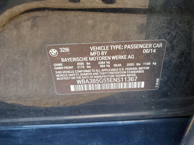 67619866 :رقم المزاد ، WBA3B5G55ENS11367 vin ، 2014 Bmw 328 مزاد بيع