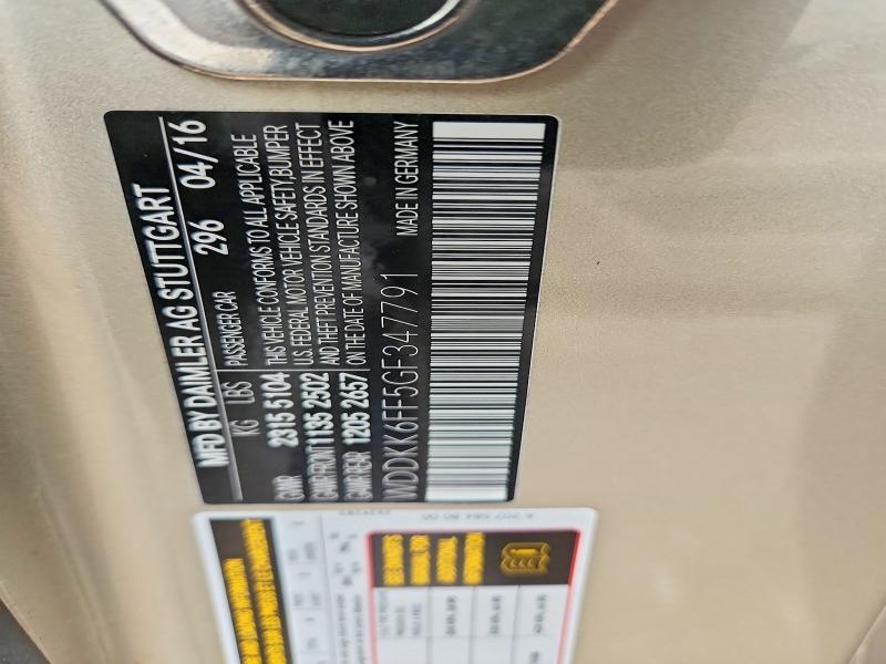 2016 Mercedes-benz E მანქანა იყიდება აუქციონზე, vin: WDDKK6FF5GF347791, აუქციონის ნომერი: 68967316
