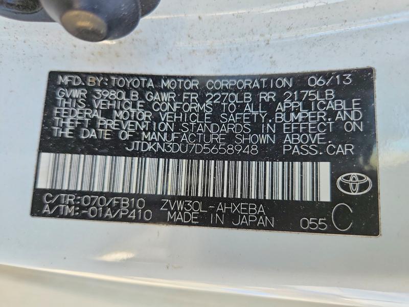 Продаж на аукціоні авто 2013 Toyota Prius, vin: JTDKN3DU7D5658948, номер лоту: 70512206