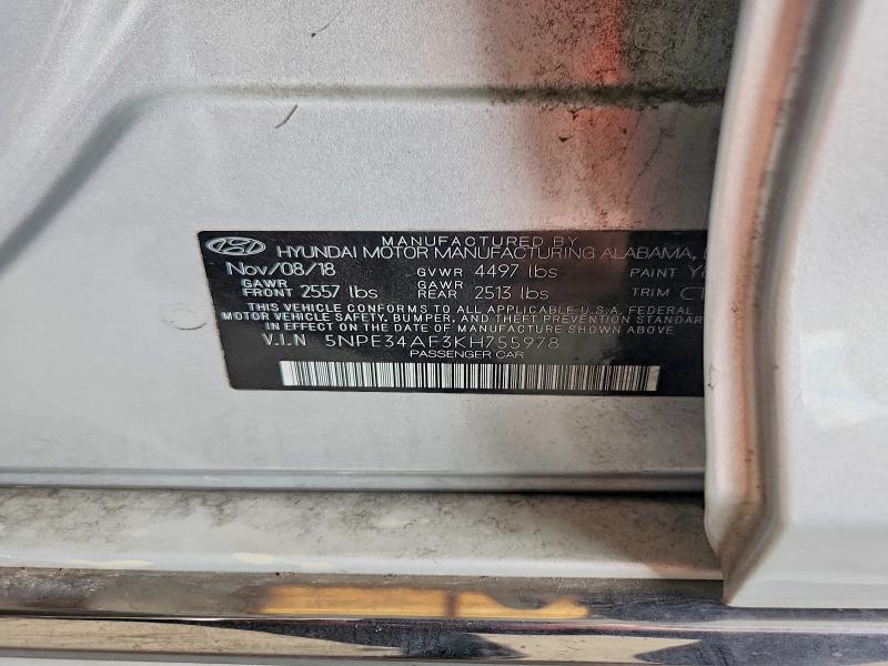 Продажа на аукционе авто 2019 Hyundai Sonata, vin: 5NPE34AF3KH755978, номер лота: 69184526