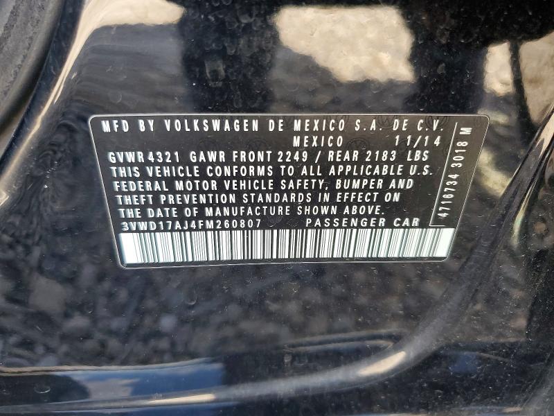 Продажа на аукционе авто 2015 Volkswagen Jetta, vin: 3VWD17AJ4FM260807, номер лота: 67302976