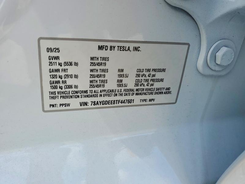 2026 Tesla Model Y მანქანა იყიდება აუქციონზე, vin: 7SAYGDEE8TF447601, აუქციონის ნომერი: 70367056