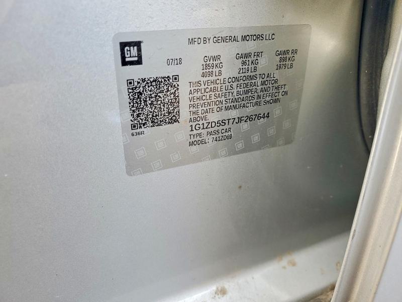 Продажа на аукционе авто 2018 Chevrolet Malibu, vin: 1G1ZD5ST7JF267644, номер лота: 69981206