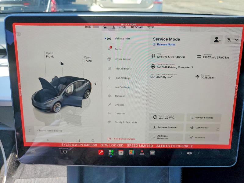 Продажа на аукционе авто 2023 Tesla Model 3, vin: 5YJ3E1EA3PF646568, номер лота: 68631226