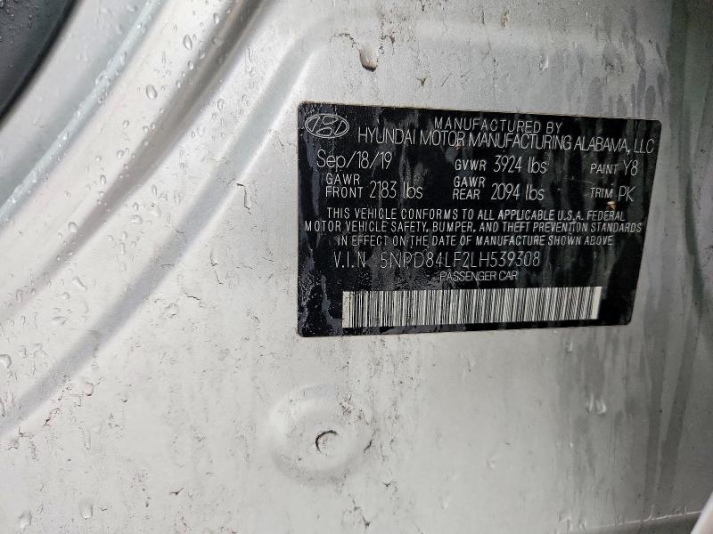 Auction sale of the 2020 Hyundai Elantra, vin: 5NPD84LF2LH539308, lot number: 71285236