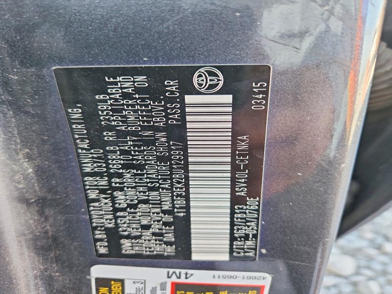 Продажа на аукционе авто 2011 Toyota Camry, vin: 4T1BF3EK2BU129917, номер лота: 68081766