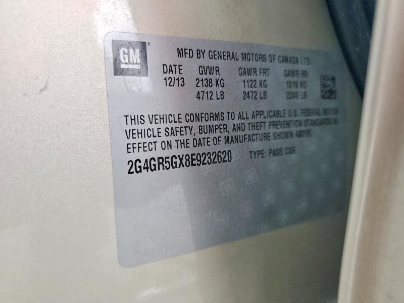2014 Buick Regal მანქანა იყიდება აუქციონზე, vin: 2G4GR5GX8E9232620, აუქციონის ნომერი: 65667376